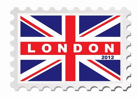 London 2012 stamp concept with union jack flag Stock Photo - Budget Royalty-Free & Subscription, Code: 400-06140804