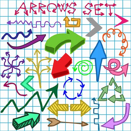 simsearch:400-04645691,k - Illustration of a set of arrows in different colors. Stock Photo - Budget Royalty-Free & Subscription, Code: 400-06140807