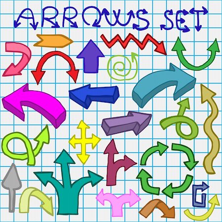 simsearch:400-04645691,k - Illustration of a set of arrows in different colors. Stock Photo - Budget Royalty-Free & Subscription, Code: 400-06140928