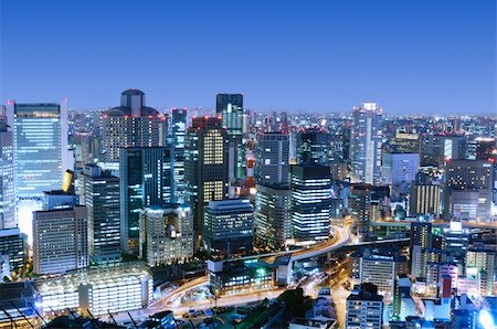 Dense skyline of Umeda District, Osaka, Japan Stock Photo - Budget Royalty-Free & Subscription, Code: 400-06141403