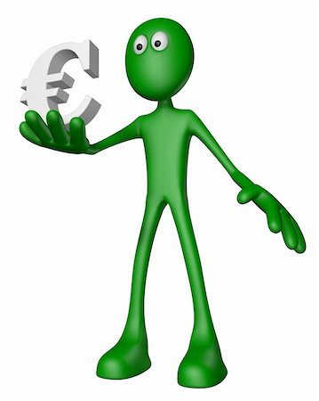 simsearch:400-06088629,k - green guy with euro symbol - 3d illustration Stock Photo - Budget Royalty-Free & Subscription, Code: 400-06141508