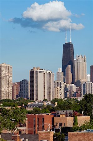 Image of Chicago downtown district at late afternoon. Foto de stock - Super Valor sin royalties y Suscripción, Código: 400-06141833