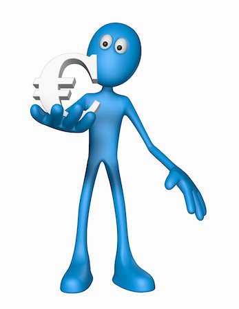 simsearch:400-06088629,k - blue guy with euro symbol - 3d illustration Stock Photo - Budget Royalty-Free & Subscription, Code: 400-06141891