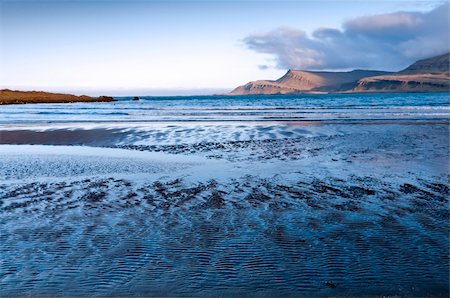 The outflow of sea in the bay, east coast, Iceland Stock Photo - Budget Royalty-Free & Subscription, Code: 400-06141930