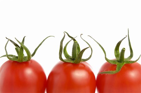 simsearch:400-07113791,k - Three fresh tomatoes isolated on white background Foto de stock - Royalty-Free Super Valor e Assinatura, Número: 400-06141946