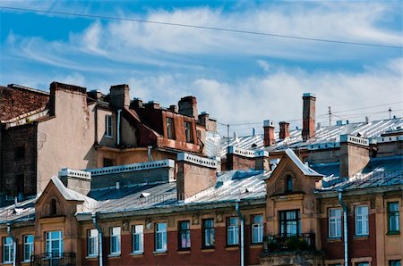 dirty city - Roof of an old and obsolete building in Saint-Petersburg, Russia Stock Photo - Budget Royalty-Free & Subscription, Code: 400-06142071