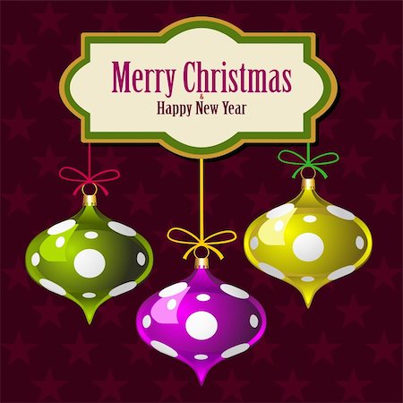 elakwasniewski (artist) - Christmas star background with colorful balls, vector illustration Foto de stock - Super Valor sin royalties y Suscripción, Código: 400-06142090