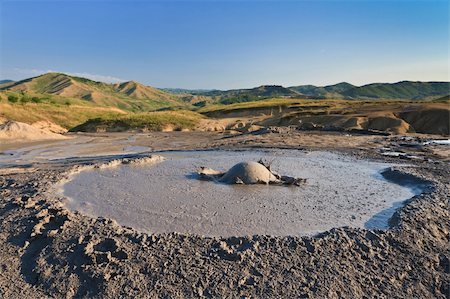 simsearch:400-06482097,k - Strange landscape produced bu active mud volcanoes Stock Photo - Budget Royalty-Free & Subscription, Code: 400-06142136