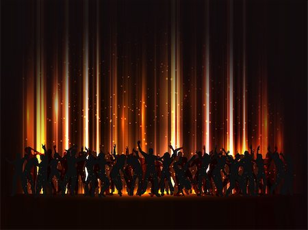 Silhouette of a huge crowd of party people on an abstract background Stock Photo - Budget Royalty-Free & Subscription, Code: 400-06142184