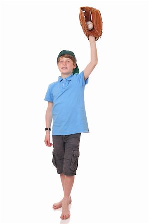 simsearch:400-04758470,k - Portrait of a standing young baseball player on white background Foto de stock - Royalty-Free Super Valor e Assinatura, Número: 400-06142317