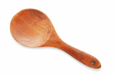 Wooden spoon isolated on white background Stock Photo - Budget Royalty-Free & Subscription, Code: 400-06142614