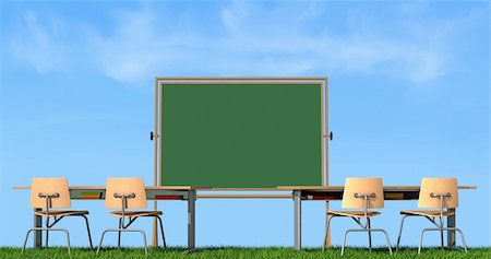 Outdoor classroom without student - rendering Stock Photo - Budget Royalty-Free & Subscription, Code: 400-06142625