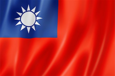 Taiwan flag, three dimensional render, satin texture Stock Photo - Budget Royalty-Free & Subscription, Code: 400-06142772