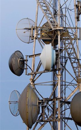 communication tower with various kinds of antennas Stock Photo - Budget Royalty-Free & Subscription, Code: 400-06143528