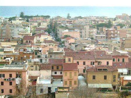 small house on horizon - The italian city of Terracina Stock Photo - Budget Royalty-Free & Subscription, Code: 400-06143862