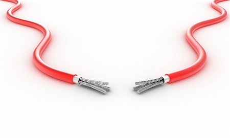 pic of electric shocked - Illustration of two electric wires against a white background Stock Photo - Budget Royalty-Free & Subscription, Code: 400-06174195