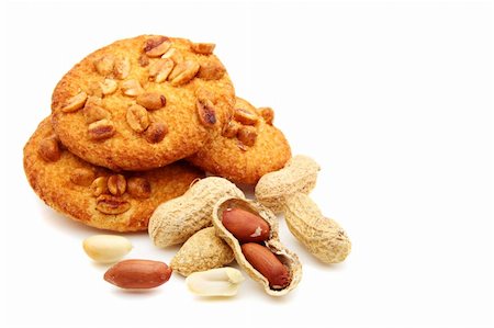 peanut cookie - Shortbread cookies and peanut pods on a white background. Stock Photo - Budget Royalty-Free & Subscription, Code: 400-06174645