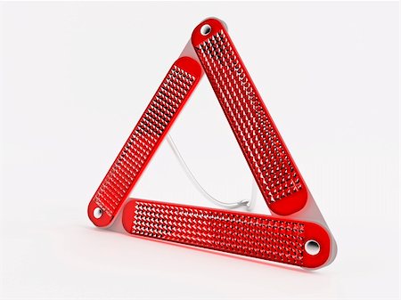 Warning triangle with an optical reflective surface Stock Photo - Budget Royalty-Free & Subscription, Code: 400-06174744