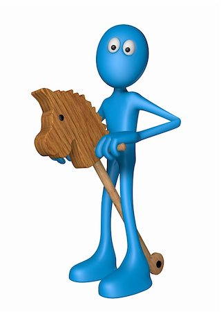 simsearch:400-05265615,k - blue guy rides on horse toy - 3d illustration Foto de stock - Royalty-Free Super Valor e Assinatura, Número: 400-06174742