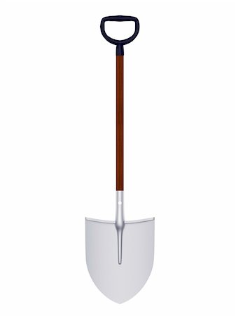 shovel (hand tool for digging) - Shovel disposed by vertical and isolated on white background Stock Photo - Budget Royalty-Free & Subscription, Code: 400-06175112
