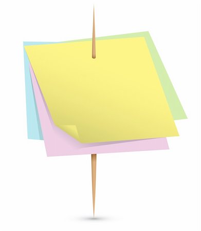 simsearch:400-07091159,k - Blank colorful paper notes on a toothpick. Vector illustration Foto de stock - Royalty-Free Super Valor e Assinatura, Número: 400-06175177