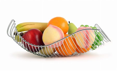 simsearch:400-04763797,k - colorful fruit basket in white metal Foto de stock - Royalty-Free Super Valor e Assinatura, Número: 400-06175446