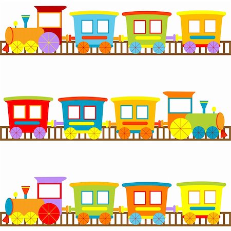 simsearch:400-08134329,k - Background for kids with cartoon trains Stock Photo - Budget Royalty-Free & Subscription, Code: 400-06175497