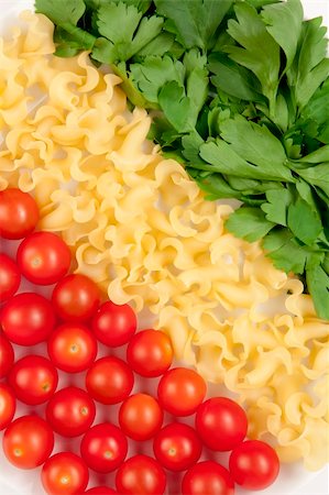 tomatoes, pasta and herb like symbol Italian flag Stockbilder - Microstock & Abonnement, Bildnummer: 400-06175696