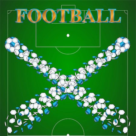 simsearch:400-05924077,k - Unique football symbol with balls and a field Fotografie stock - Microstock e Abbonamento, Codice: 400-06175910