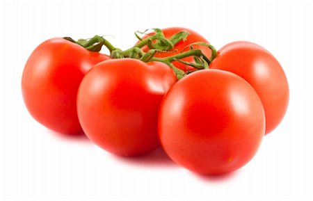 simsearch:400-07113791,k - Branch of tomatoes isolated on white background Foto de stock - Royalty-Free Super Valor e Assinatura, Número: 400-06176275