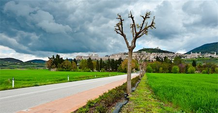 Strait Road to the Italian City of Assisi Stock Photo - Budget Royalty-Free & Subscription, Code: 400-06176420