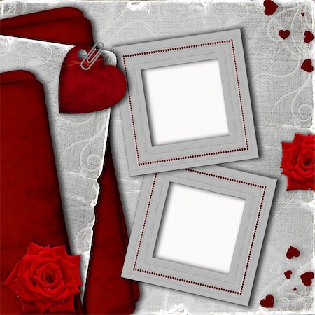 simsearch:400-04848691,k - Card for invitation with heart and roses Stock Photo - Budget Royalty-Free & Subscription, Code: 400-06177087