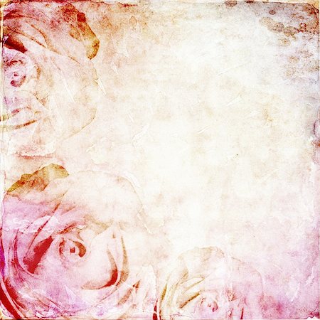 Vintage Watercolor background with  roses and space for text Stock Photo - Budget Royalty-Free & Subscription, Code: 400-06177195