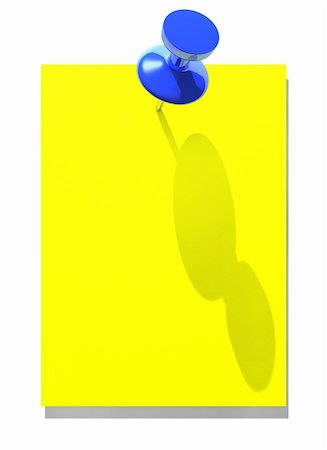 simsearch:400-07499421,k - Yellow note paper and a glossy push pin with shadow. Stock Photo - Budget Royalty-Free & Subscription, Code: 400-06177348