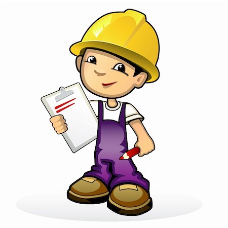 Vector illustration of a builder in yellow helmet Stock Photo - Budget Royalty-Free & Subscription, Code: 400-06177678