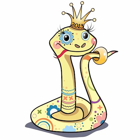 Funny snake picture, symbol of 2013. Stock Photo - Budget Royalty-Free & Subscription, Code: 400-06177903