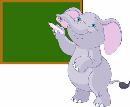 school black board clip art - Cute elephant writing on blackboard Stock Photo - Budget Royalty-Free & Subscription, Code: 400-06177949