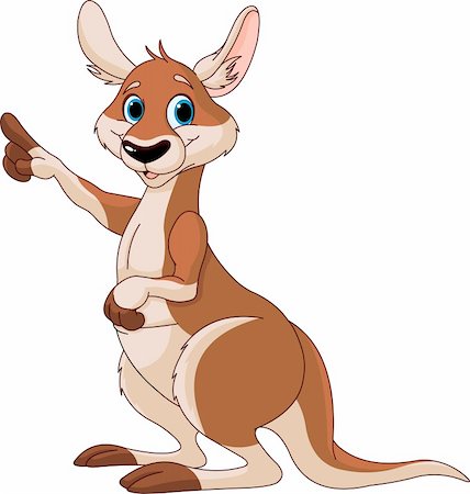 Illustration of pointing cartoon kangaroo Foto de stock - Super Valor sin royalties y Suscripción, Código: 400-06177952