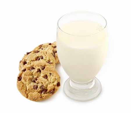 simsearch:640-02772614,k - Chocolate Chip Cookies and a glass of Milk, natural light. Stock Photo - Budget Royalty-Free & Subscription, Code: 400-06178070