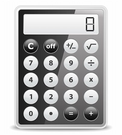 financial accounting icons - Black calculator, vector eps10 illustration Stock Photo - Budget Royalty-Free & Subscription, Code: 400-06178080