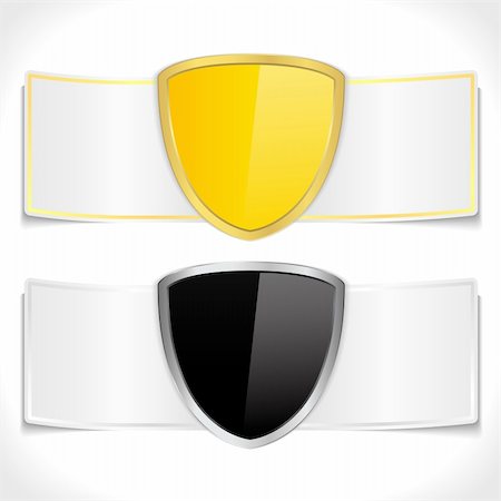 simsearch:400-05719517,k - Banners with golden and black shields, vector eps10 illustration Stock Photo - Budget Royalty-Free & Subscription, Code: 400-06178124