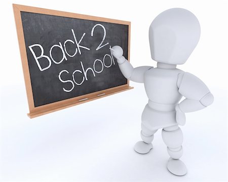simsearch:400-06178203,k - 3D render of a man with school chalk board back to school Stockbilder - Microstock & Abonnement, Bildnummer: 400-06178201