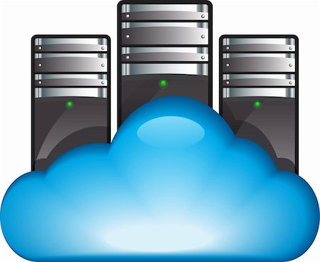 server illustration - Cloud server. Vector illustration of cloud computing concept with servers in the cloud Stock Photo - Budget Royalty-Free & Subscription, Code: 400-06178854