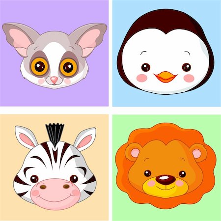 Animals cartoon characters for avatar Foto de stock - Super Valor sin royalties y Suscripción, Código: 400-06178894