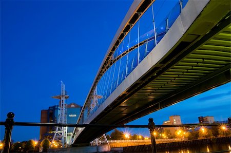 Underside view of Millennium Bridge Manchester at Salford Quays Stock Photo - Budget Royalty-Free & Subscription, Code: 400-06178979