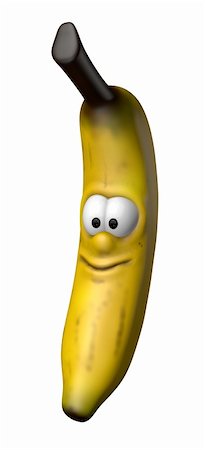 simsearch:400-08114943,k - funny banana with comic face - 3d cartoon illustration Stock Photo - Budget Royalty-Free & Subscription, Code: 400-06179027