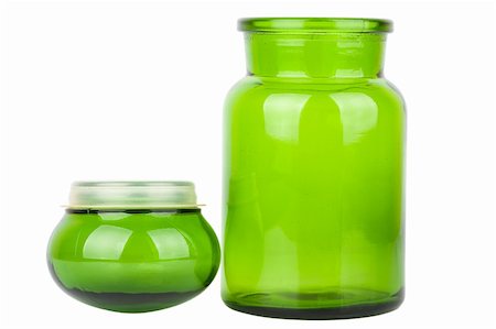 Green glass chemical bottle with the ground stopper isolated on white background Stock Photo - Budget Royalty-Free & Subscription, Code: 400-06179202