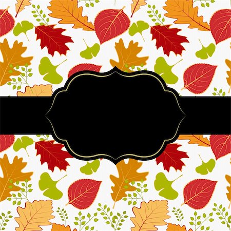 red floral background with black leaves - Abstract autumn leaf seamless pattern greeting card Stock Photo - Budget Royalty-Free & Subscription, Code: 400-06179403