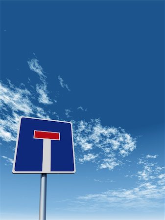 simsearch:400-04450110,k - roadsign dead end under cloudy sky - 3d illustration Foto de stock - Super Valor sin royalties y Suscripción, Código: 400-06179610