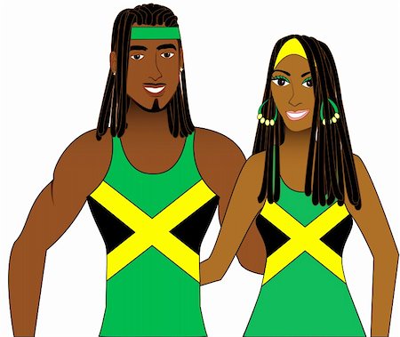 Vector llustration of Jamaican People in Tank Tops for men and women. Foto de stock - Super Valor sin royalties y Suscripción, Código: 400-06179850